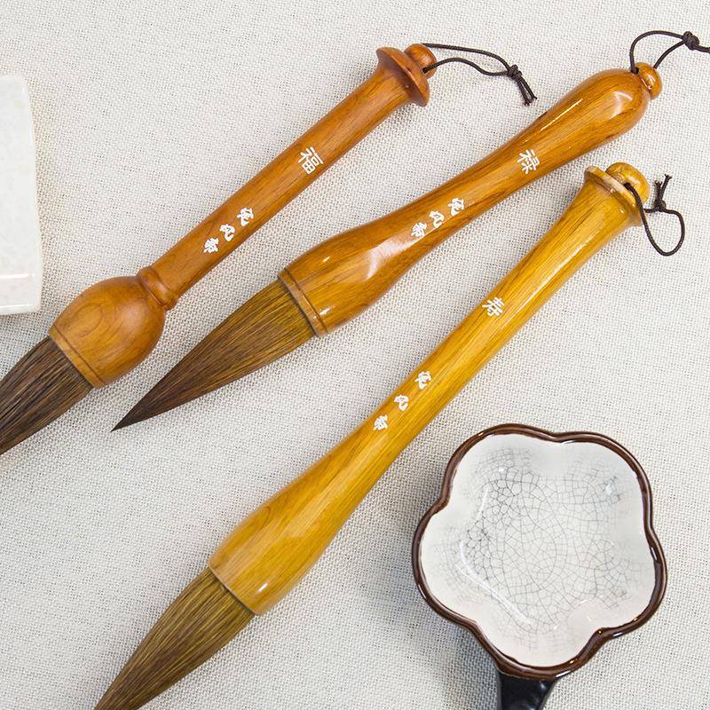 福禄寿狼毫羊斗笔大兼字书法国毫画大号抓笔对福禄寿联榜书硬毫毫