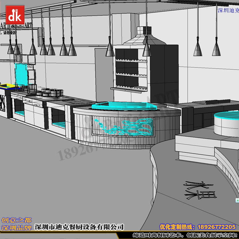 迪克自助餐厅装修效果图自助餐台设计制作厂家酒店餐饮餐厨设备
