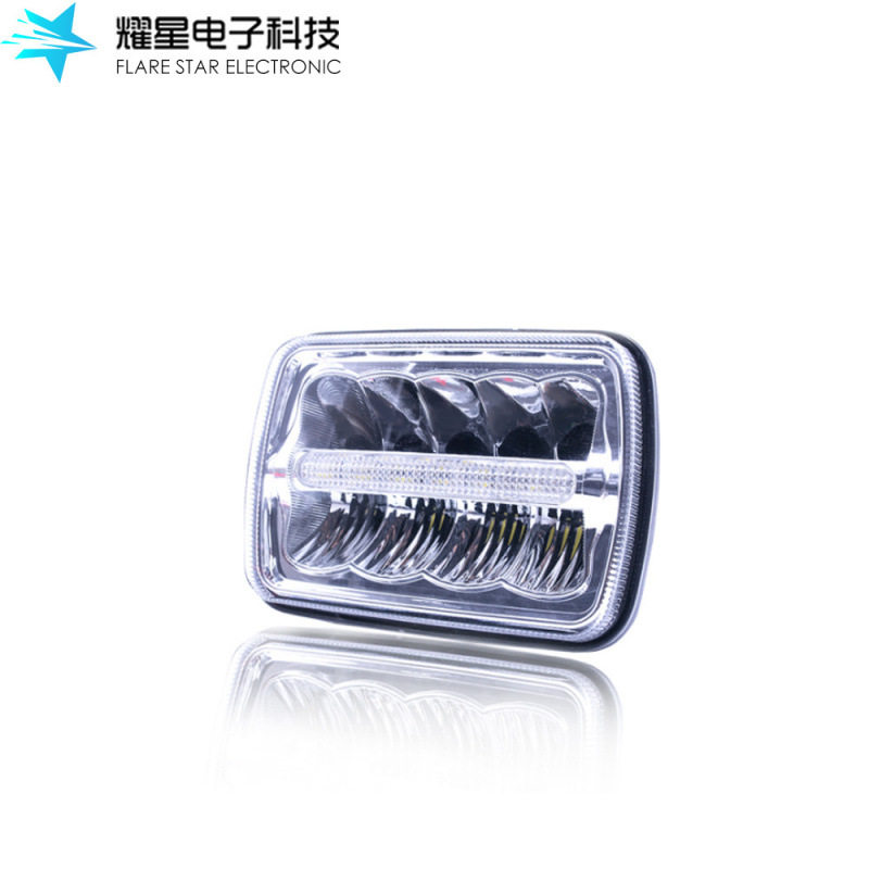 4*6 反光杯中间日行灯 5寸方形卡车灯改装LED前照灯收割机