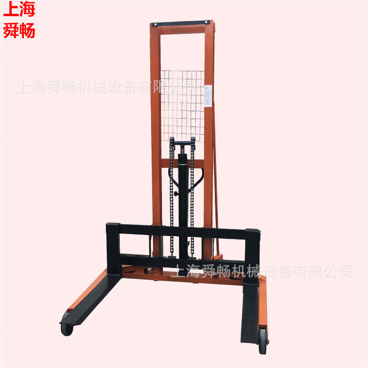 叉腿1.2米宽手动堆高机液压装卸车2T宽腿式升高车手动托盘铲车