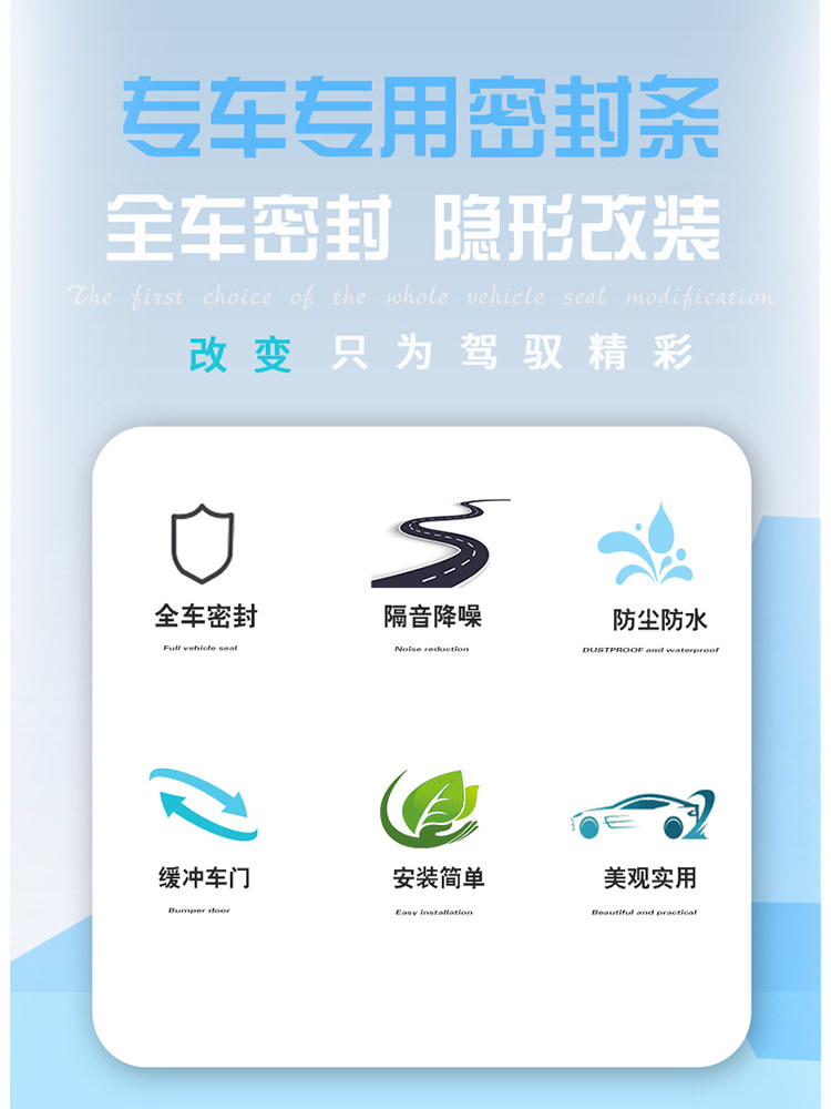 适用于塞纳赛那格瑞维亚全汽车门隔音密封条防尘降噪改装