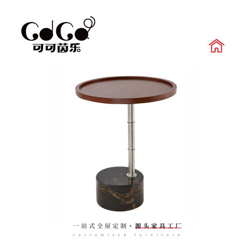 极简风大理石角几客厅沙发旁用酒店别墅会所设计师天然石小茶几