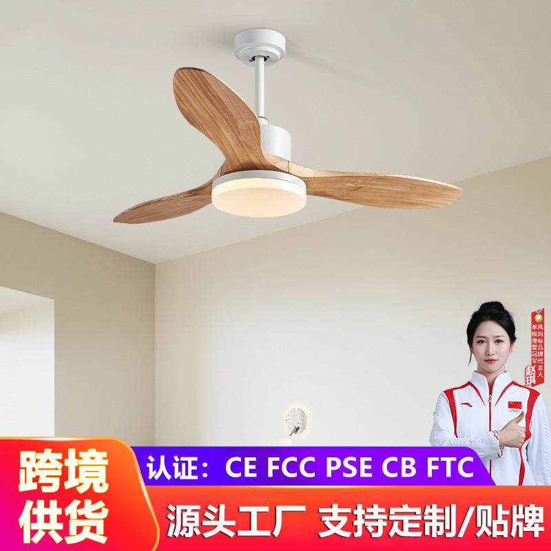 北欧风扇灯吊扇灯家用卧室房间餐厅客厅现代简约带电风扇一体吊灯