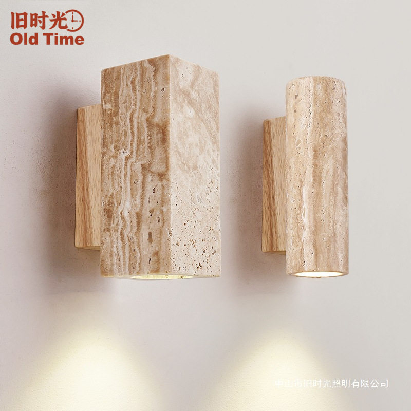 日式卧室床头壁灯创意酒店奶油风原木设计师北欧走廊过道楼梯墙壁