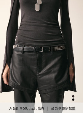 「侯明昊同款」DIONYS*真皮复古手工铜管腰带肌理感做旧头层牛皮