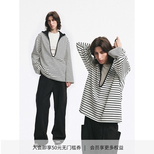 Hoodie DIONYS neck 异型深V领撞色宽松卫衣 Deep