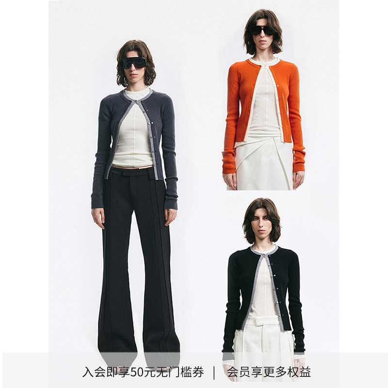 DIONYS*紧身假两件撞色针织衫