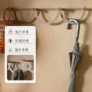 速发打Z几致衣帽架钩面J孔衣帽挂墙家用卧室客厅简约家居置物架衣
