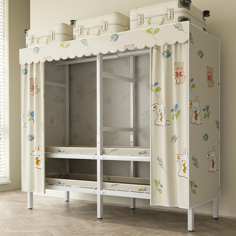 速发简易布衣柜经济型结叠免安装实童衣柜家用卧室房衣橱折儿耐用