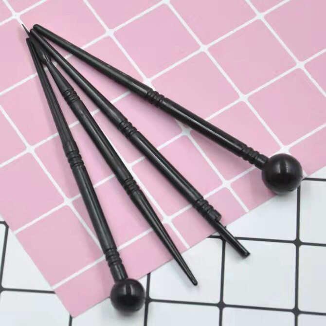 速发软陶超轻纸粘土工具塑形刀工具组塑料丸棒黑色四件套粘土