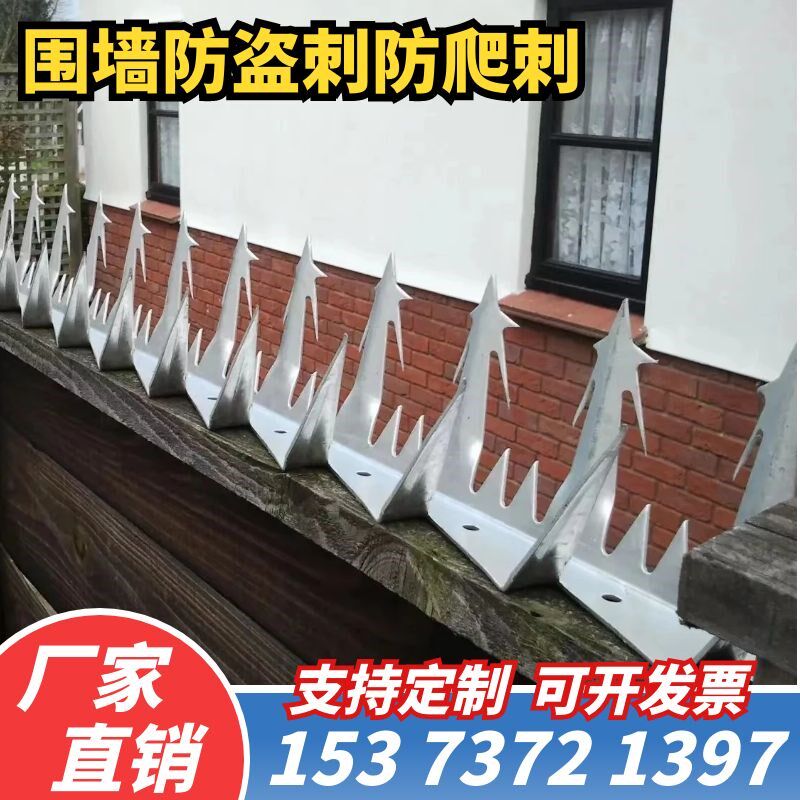 速发防爬刺钉小区围墙专用防盗防爬刺不锈钢刺钉平板刺防护防攀爬