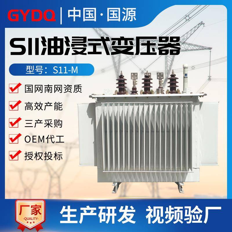 国源S11三相油浸式变压器10kv800kva电力变压器35kv1000kva变压器