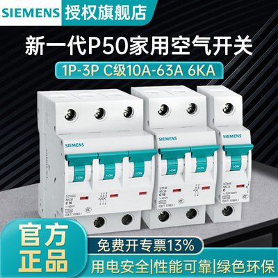 西门子P50家用空开5TH61231P2P3PC级10A16A25A63A