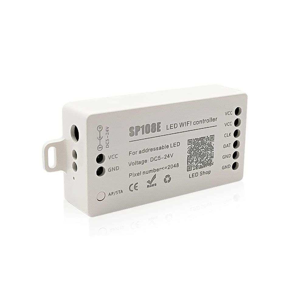 SP108E幻彩控制器 智能WIFI控制器WS2811/2812B幻彩灯带调光器
