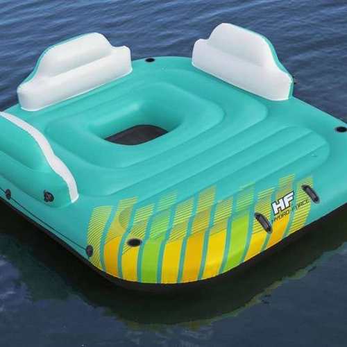 6-8人带遮阳棚浮床水上浮岛成人出海度假休闲充气屋躺床大浮排