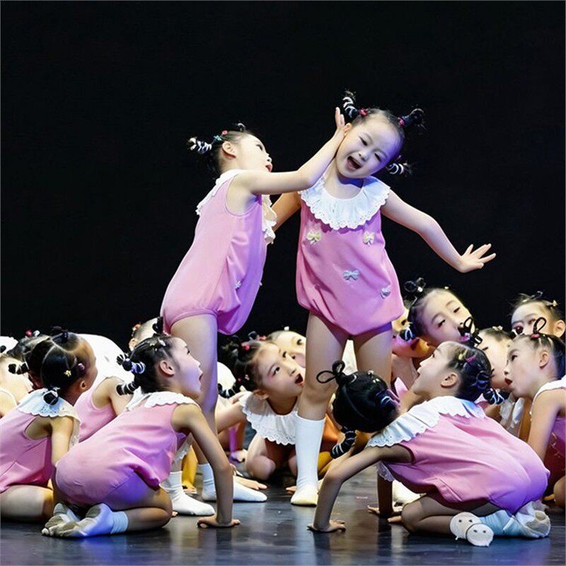 六一儿童蚊子哪里跑演出服女童粉红色可爱超萌幼儿园舞蹈表演服装