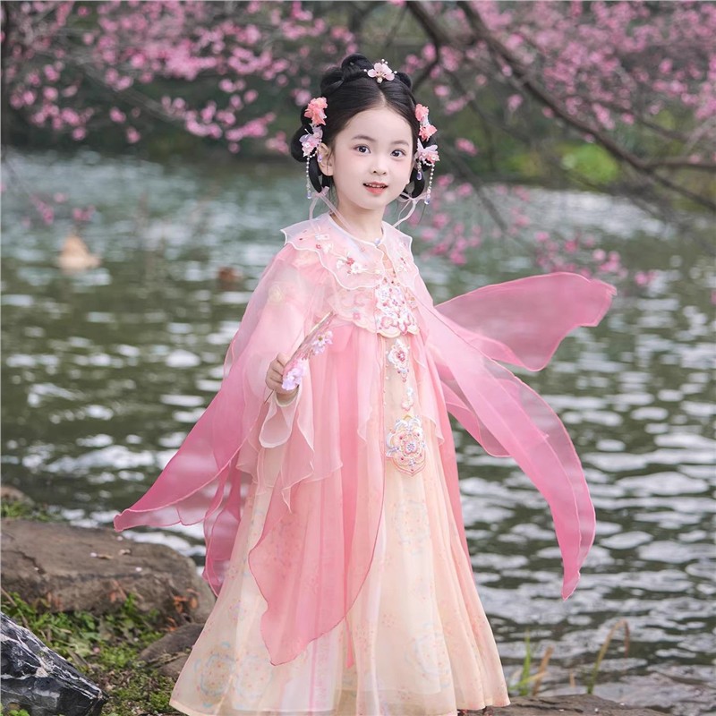 2026新款儿童汉服女孩仙气春装儿童国风唐装古风超仙连衣裙儿童款