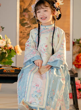 汉服女童公主2025清朝春秋新款儿童古装中式宫廷超仙套装中国