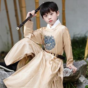 汉服男童明制古装春秋新款2025儿童唐装新中式国风男孩古装套装
