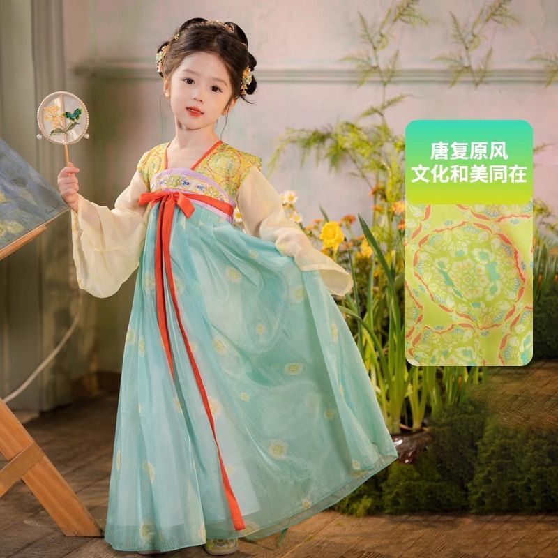 女童汉服国风2025古装春夏超仙新款儿童古风中国唐装连衣裙