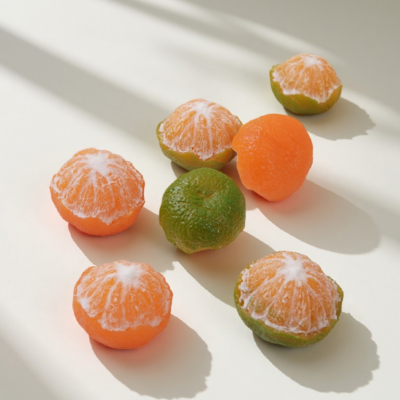 仿真剥皮砂糖橘子模型拍摄道具直播间短视频新款桌面氛围摆件