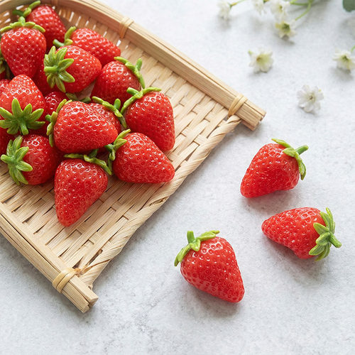 仿真红白草莓切片模型半个草莓 DIY 奶油胶配件蛋糕装饰拍摄道具