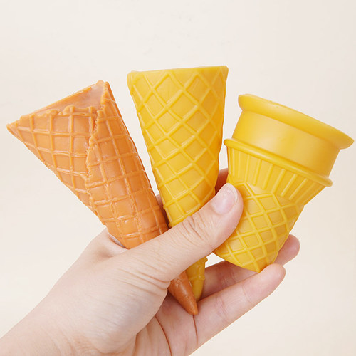 仿真脆筒蛋筒模型花边冰淇淋黏土DIY手工过家家玩具食玩创意配件