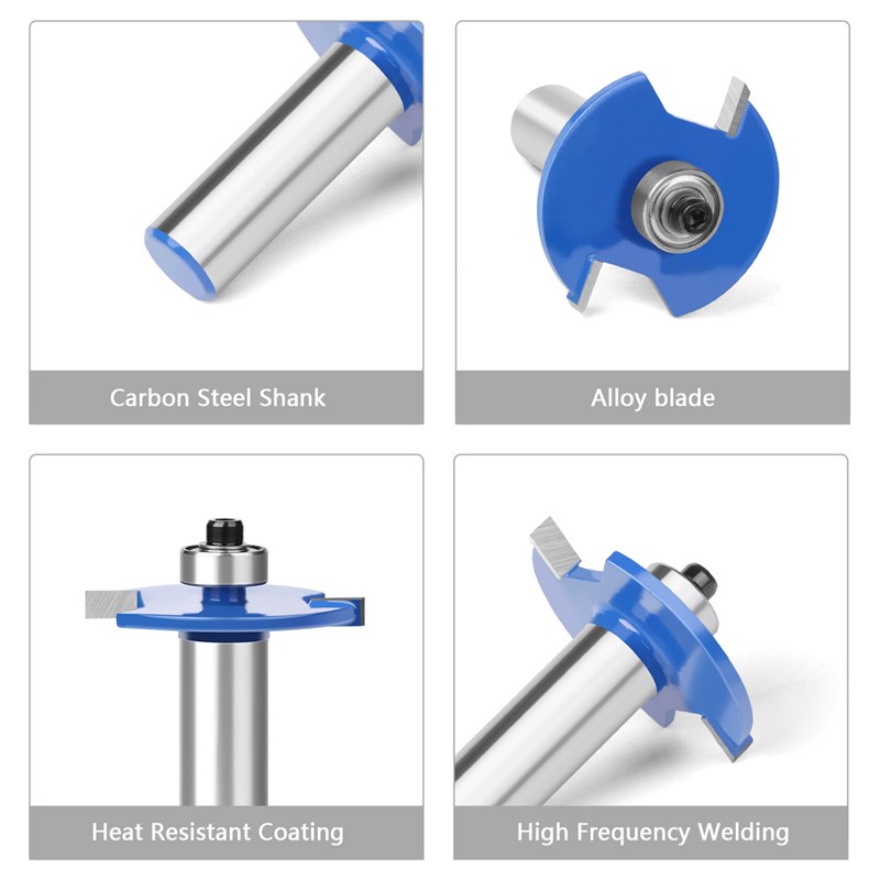 滚珠T型刀1/4柄1/2柄 木工铣刀开槽刀合金刀侧拉手修边机刀雕刻机