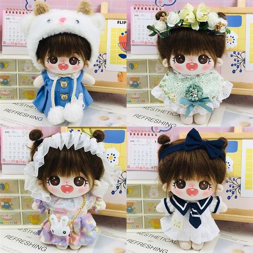 20cm娃衣玉桂狗头套小兔蓝裙套装20厘米棉花娃娃公仔玩偶衣服换装