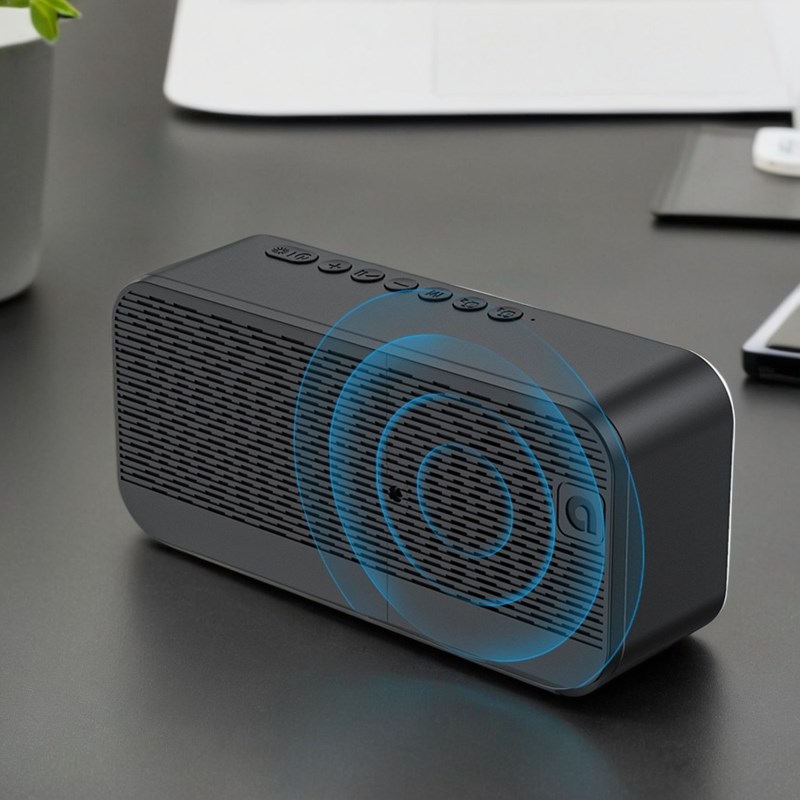 移动便携音箱无线蓝牙迷你小音响艾硕美户外家用桌面时钟闹钟音箱