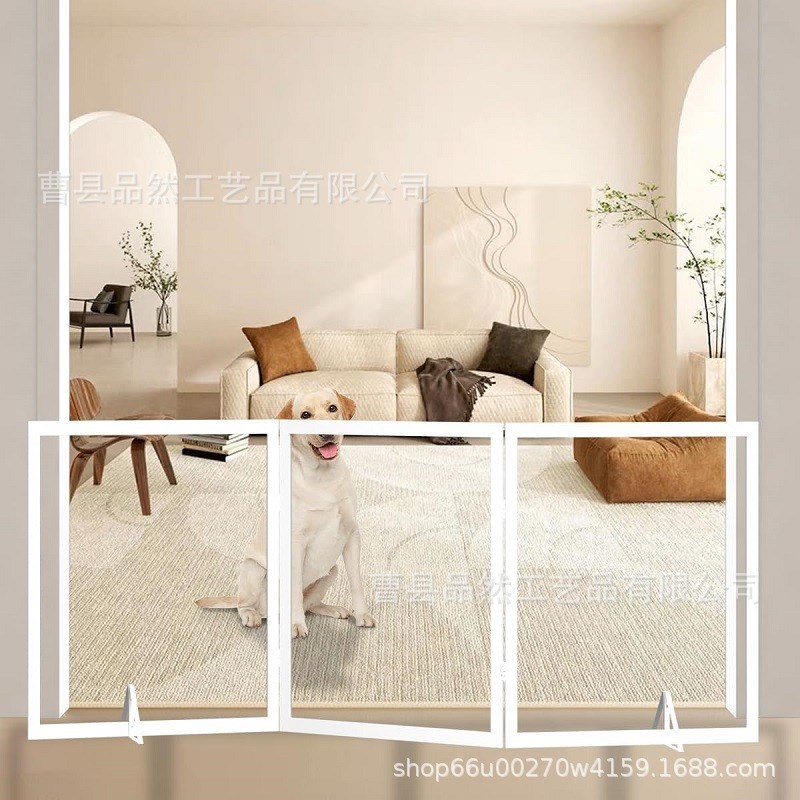 三折透明宠物围栏狗狗围栏屏风可折叠6扇室内宠物围栏门木屏风