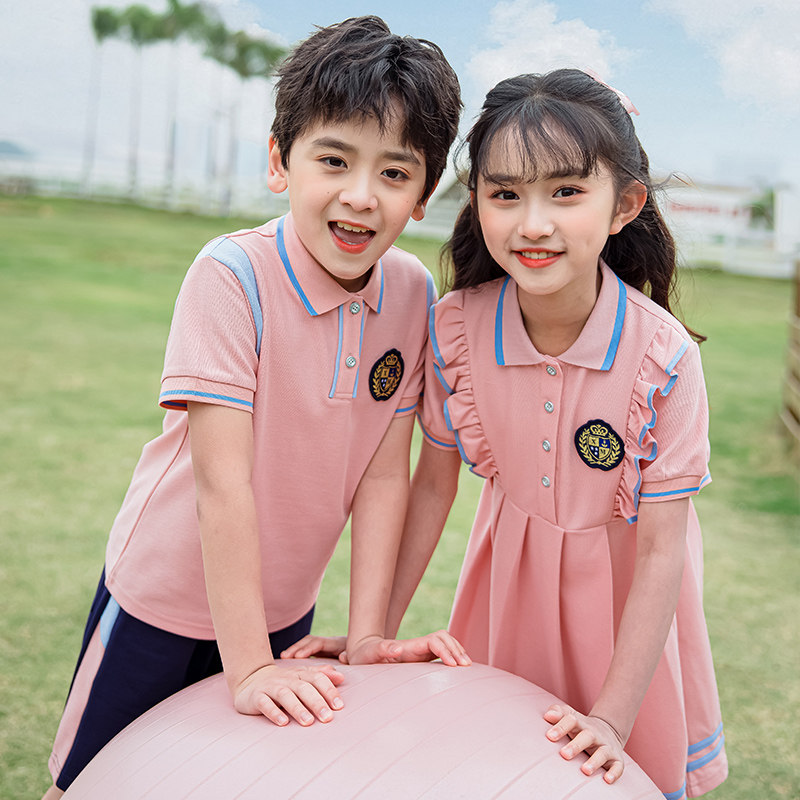 幼儿园园服夏装纯棉六一表演毕业照运动风班服套装夏季小学生校服