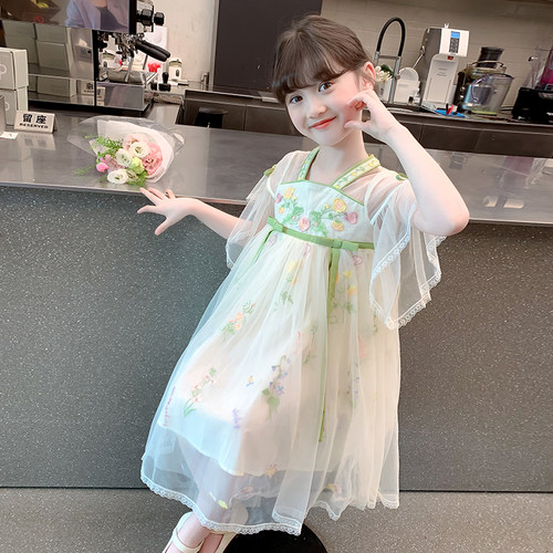 女童汉服2025新款夏装儿童连衣裙洋气国风公主裙夏季女孩网红裙子