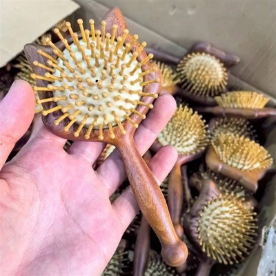 卡爱卡通香花梨檀木梳气垫气囊按摩头部头皮经络梳