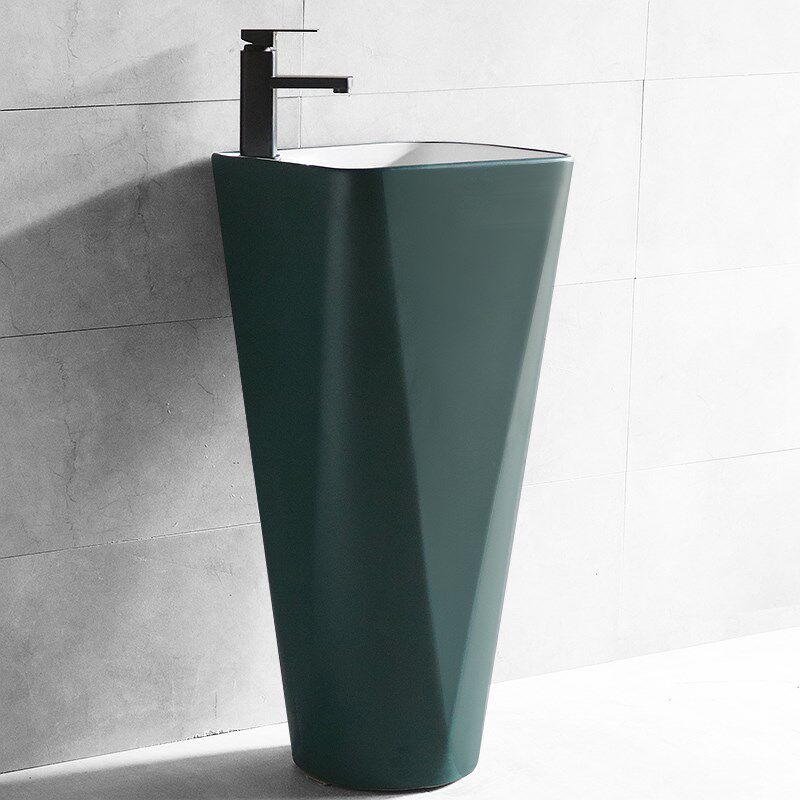 小户型艺术立柱盆陶瓷卫生间立y式洗脸盘一体落地式洗手盆阳台水