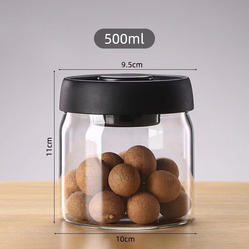 厨房家用防潮储物罐保鲜收纳罐透明玻璃茶叶罐咖啡豆粉密封咖啡罐