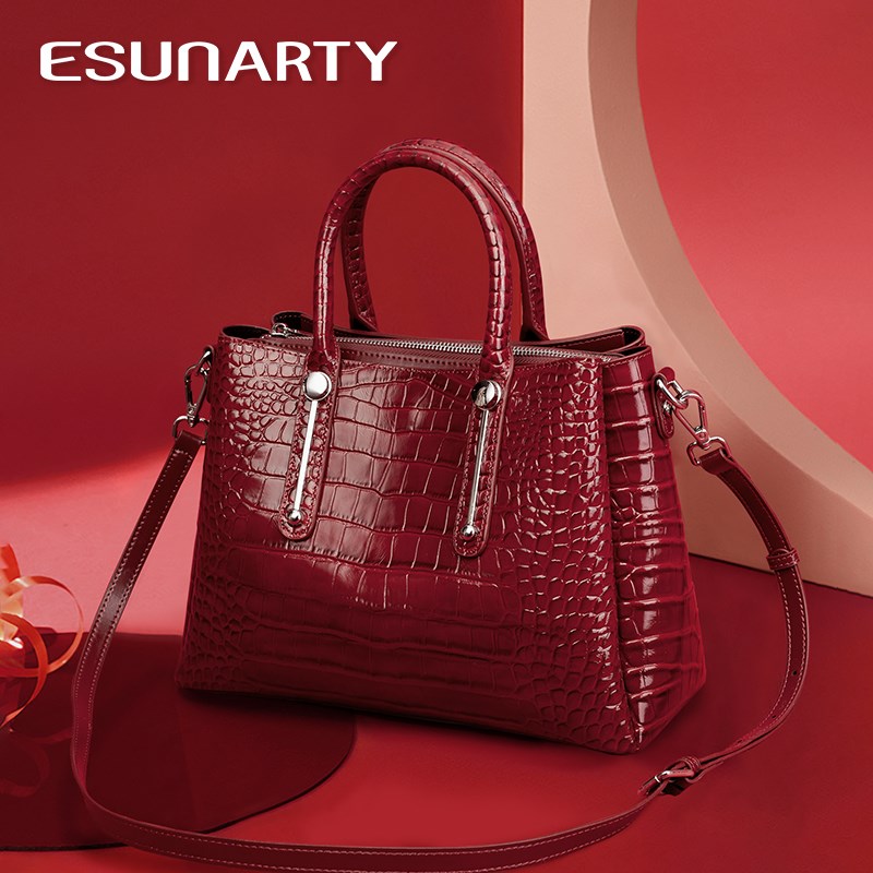 中老年妈妈红色包包女2025新款结婚包送母亲礼物复古婆婆手提包袋