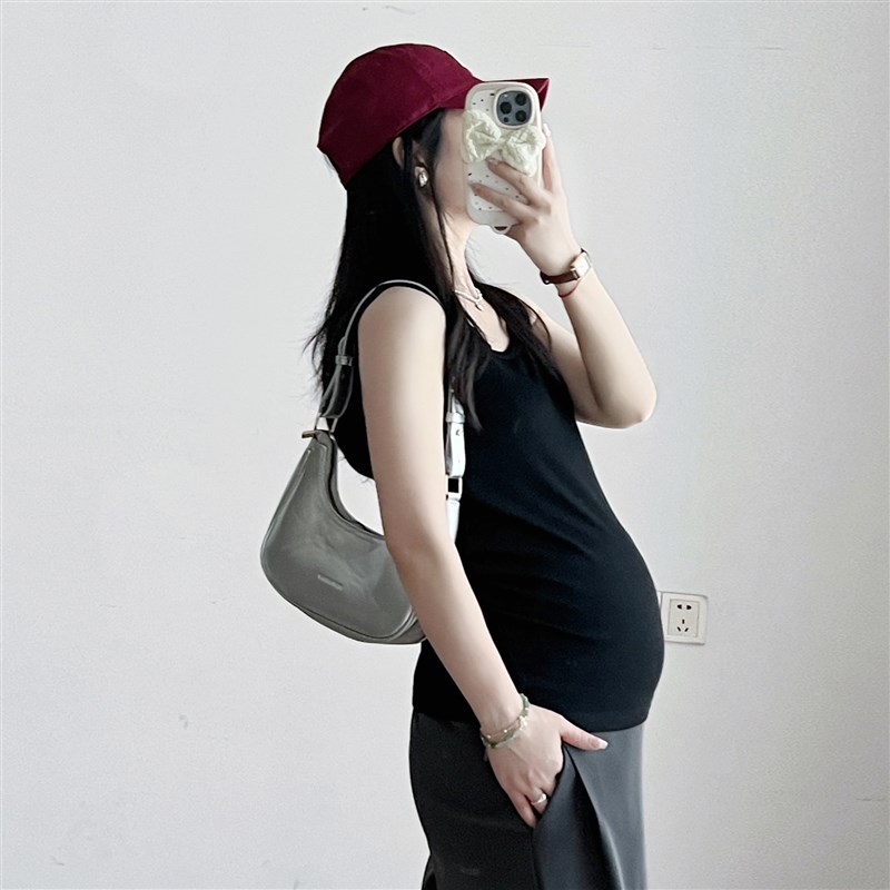 孕妇装夏款2025新款修身短款夏季外穿孕妇上衣春季内搭打底背心韩