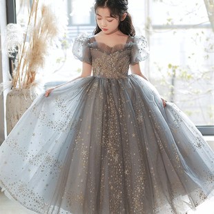 女大童重工晚礼服公主裙走秀花童蓬蓬纱J生日宴会主持人钢琴演出