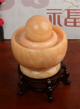 开业风水轮 风水球流水喷泉摆件石工艺品水景家居现代风水球