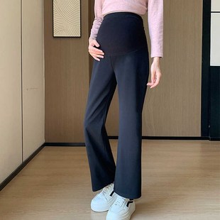 春秋职业孕妇装 春装 n子直筒垂感微喇叭裤 外穿孕妇裤 拖腹九分 新品