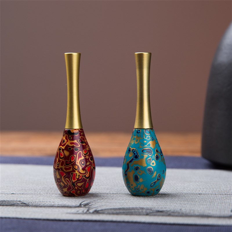 传统漆器手工艺品花插古风香插书房小摆件室内便携熏香小花器