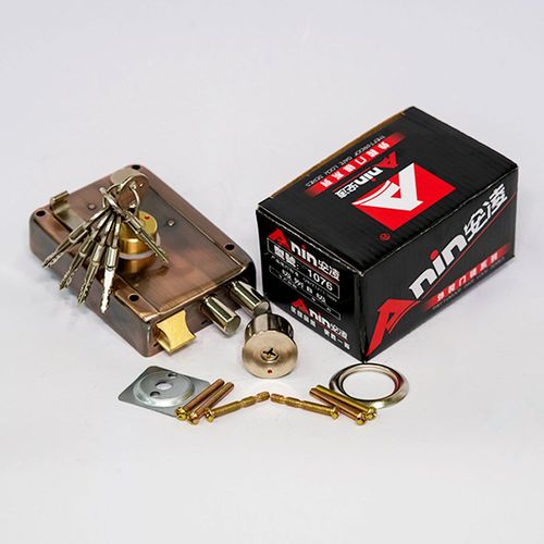 出租房切边外装门锁防盗实木门锁铜锁芯锁匙五金锁具厂家机械门锁