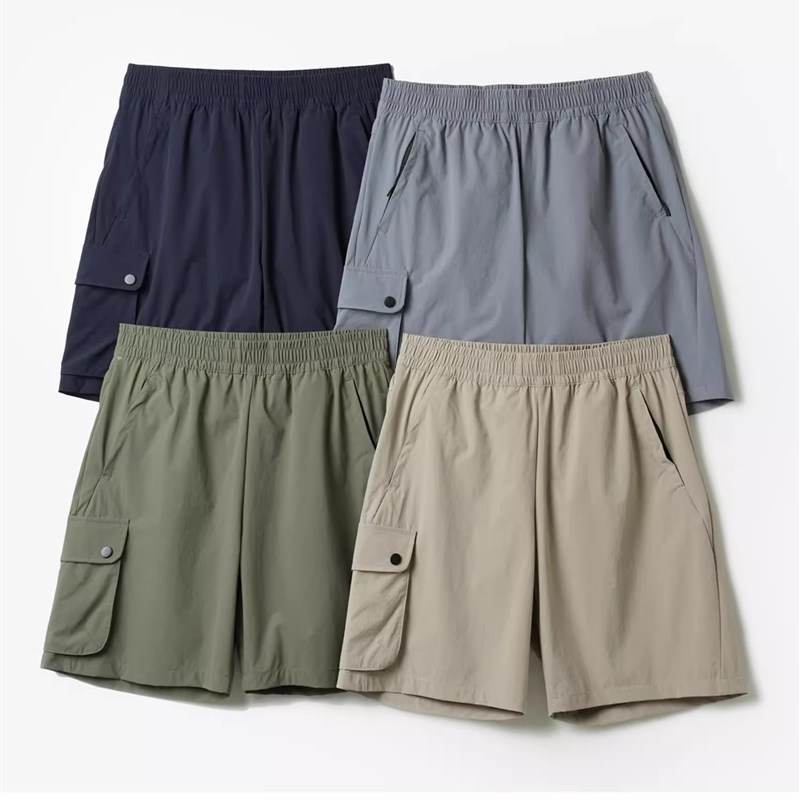 男士速干工装短裤 轻薄纯色休闲五分裤 百搭运动中裤 夏款男装