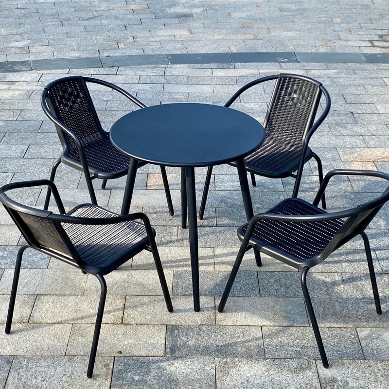 网红阳台小桌椅家用奶茶店洽谈圆桌子户外休闲外摆餐桌露天铁艺椅