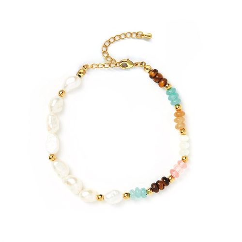 小众欧美高级感巴洛克天然珍珠首饰女套装天河石叠戴串珠手链项链