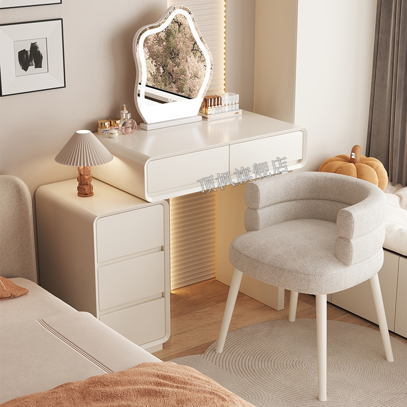 2025新款烤漆梳妆台实木大气高端极窄小尺寸40cm小户型拐角化妆桌