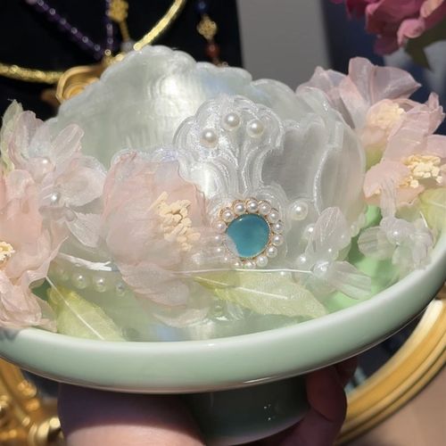 时春居汉服配饰头饰发饰发夹《绢花》