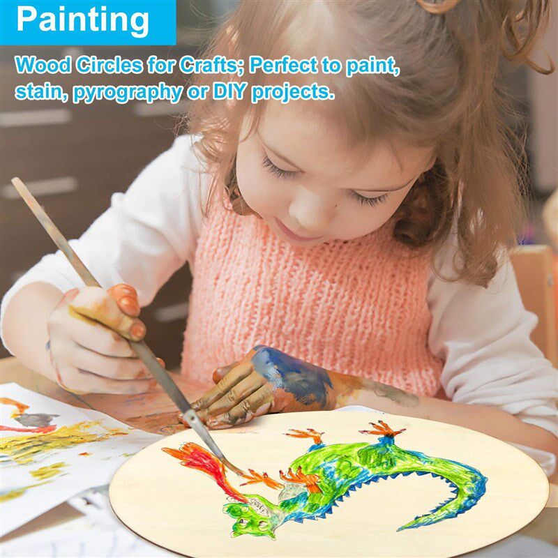 diy手工制作圆木片方木片创意手木板绘画烙画杨木层圆木板薄木板