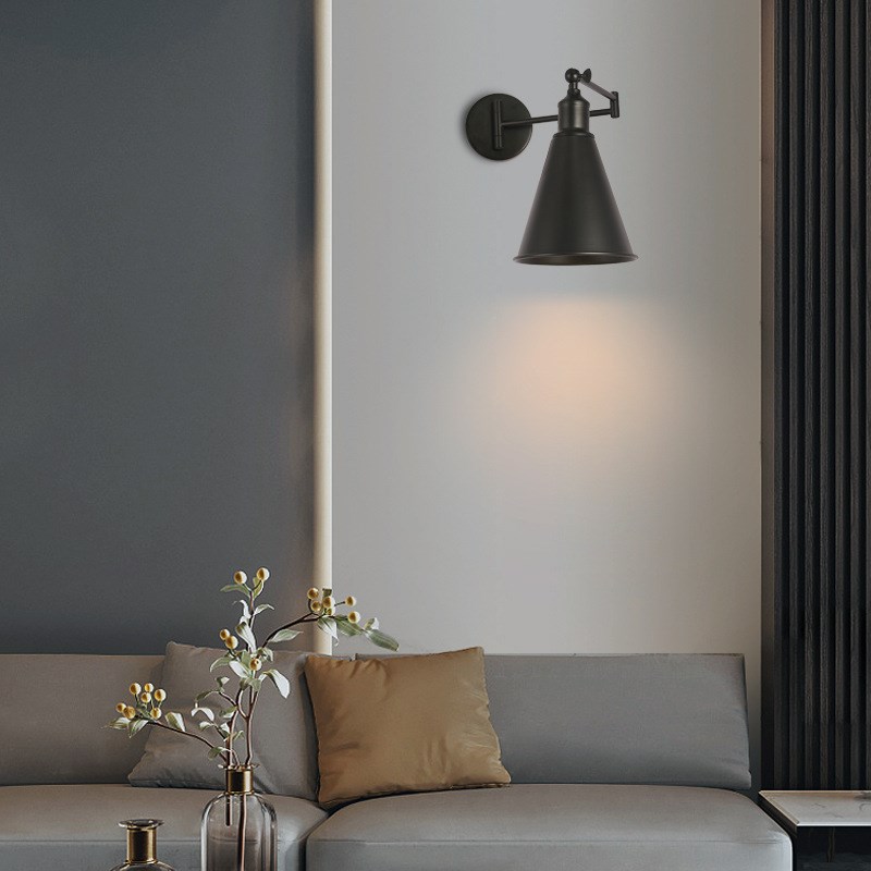 中式仿古摇臂壁灯卧室床头灯伸缩折叠书房阅读客厅灯美规欧规壁灯